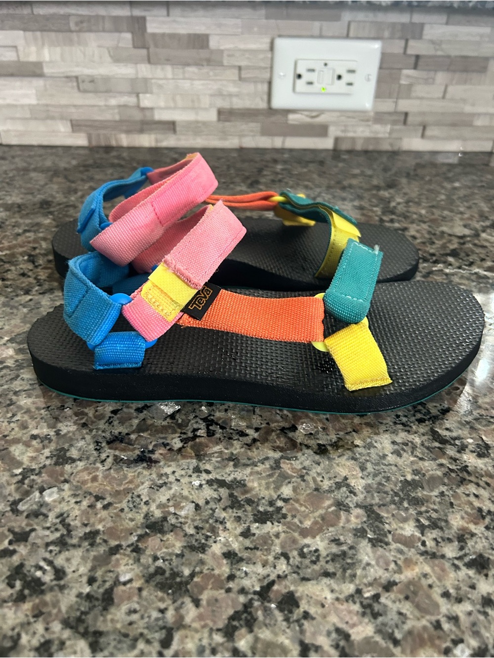 Teva Women Multicolor Strappy Sandals - Pink, Yellow, Teal, Black - Picture 3 of 6